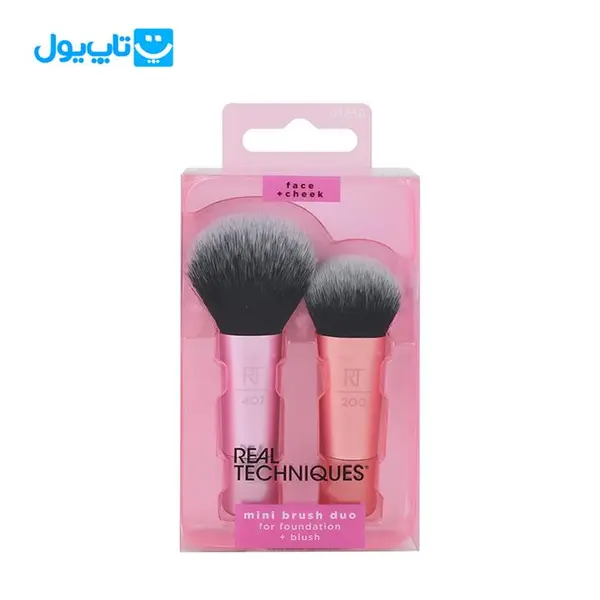 ست مینی براش ریل تکنیک Real techniques مناسب زیرسازی و رژگونه بسته 2 عددی - 2