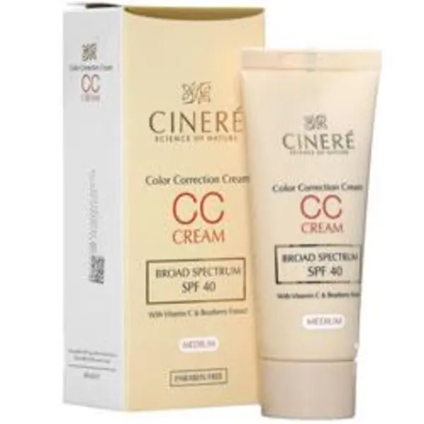 سی سی کرم رنگ متوسط سینره SPF40 حجم 40 میلی لیتر  Cinere CC Cream Medium SPF40 - 3