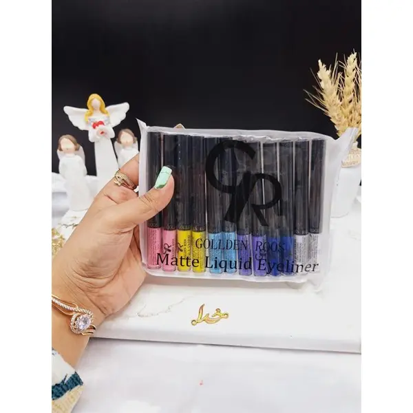 پک 12 تایی خط چشم مویی رنگی برند گلدن رز GOLLDE ROOS - 3