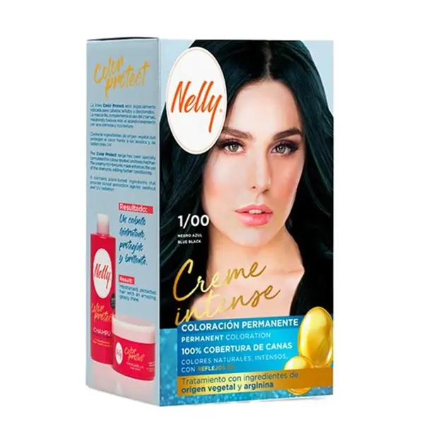 کیت رنگ مو نلی NELLY مدل Creme Intense ضد ریزش مو شماره 1/00 - 2