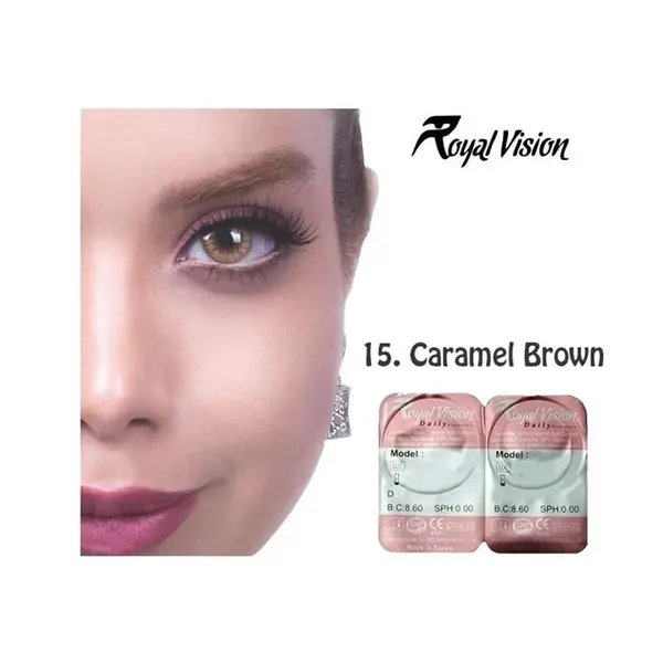 لنز چشم رویال ویژن شماره 15 مدل caramel brown - 5