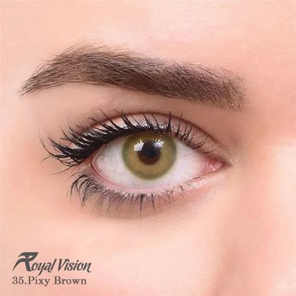 لنز رویال ویژن کد 35  Royal Vision Royal Vision sensual beauty lenses Pixy Brown - 6