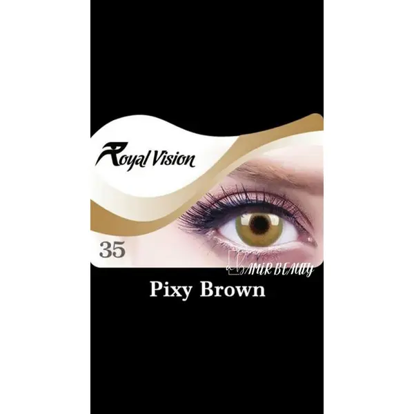 لنز رویال ویژن کد 35  Royal Vision Royal Vision sensual beauty lenses Pixy Brown - 5