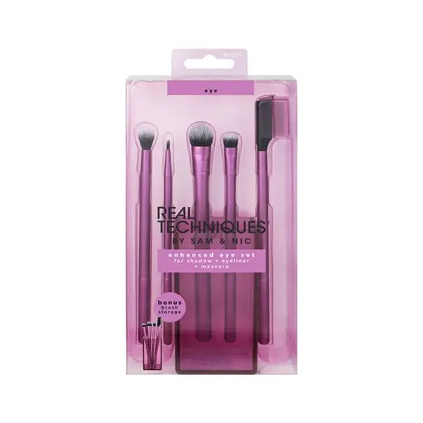 ست 5 عددی براش چشم ابرولیوان رو میزی ریل تکنیک REAL TECHNIQUES BY SAM & NICE enhanced eye set for shadow eyeliner mascara - 2