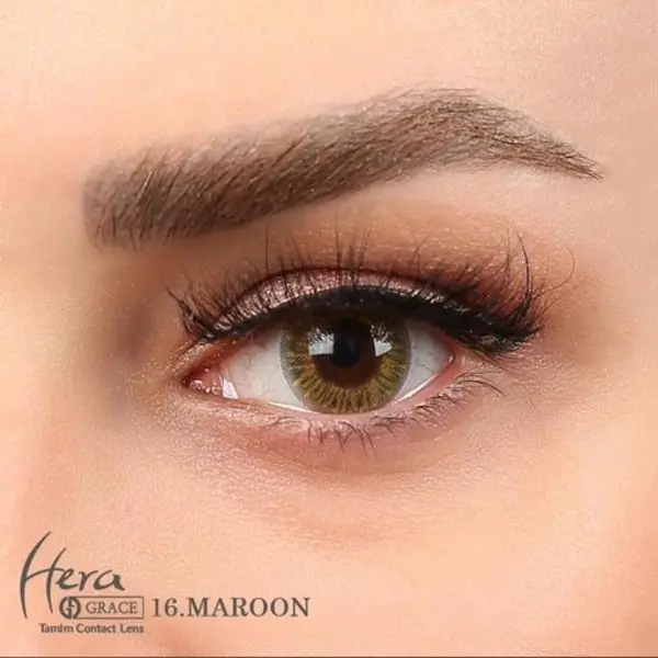 لنز رنگی هرا گریس شماره  Hera Grace Soft Contact Lens Maroon 16 - 4
