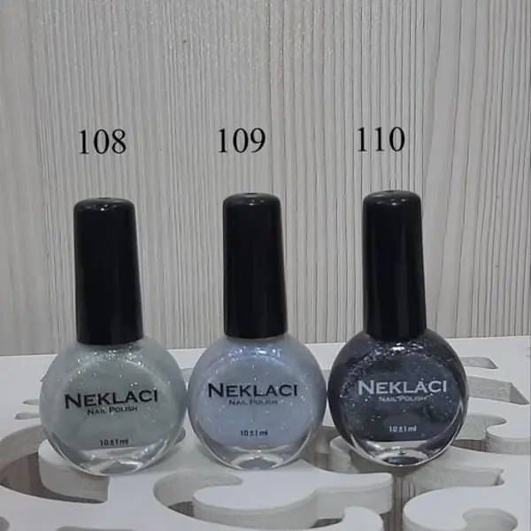 لاک ناخن NEKLACI نکلاسی  شماره های سری  اکلیلی صدفی 108 - 109 - 110 - 2