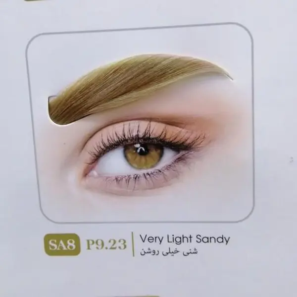 رنگ ابرو پالمور کیت کامل رنگ اکسیدان کاسه و فرچه شماره رنگ SA8 یا P8. 23 شنی خیلی روشن - 2