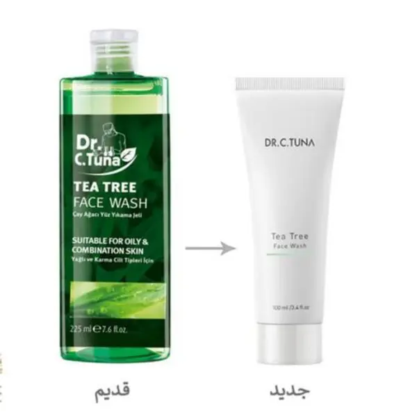 ژل شستشوی صورت پوست چرب دکتر سی تونا فارماسی درخت چای  تی تری dr.c.tuna tea treeحجم 100ml - 2