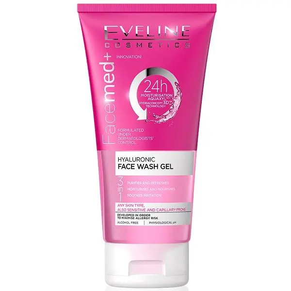 ژل شستشوی صورت اولاین EVELINE مدل هیالورنیک اسید 150ml