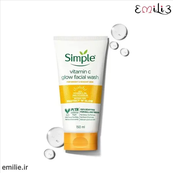 ژل شستشو ویتامین سی سیمپل Simple مدل Glow روشن کننده - 2