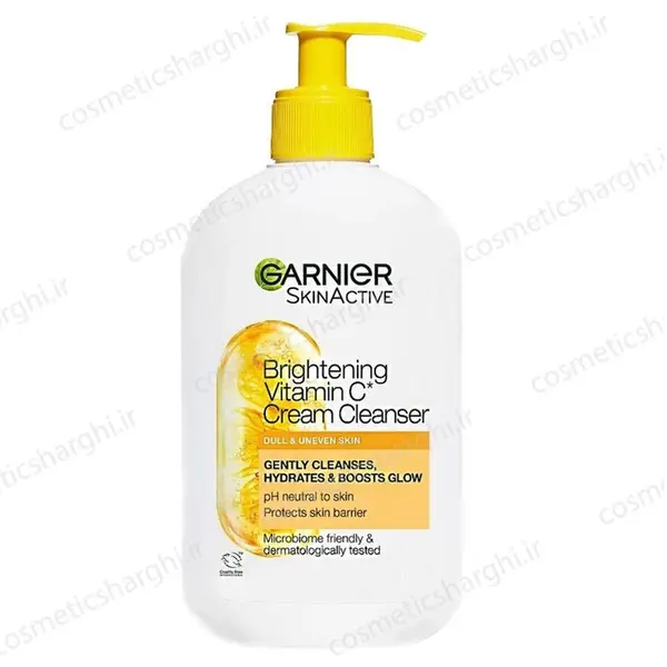 شوینده کرمی صورت گارنیر سری Skin Naturals مدل Garnier Brightening Cream Cleanser Vitamin C روشن کننده و مغذی پوست ،بدون سولفات حجم 250 میل - 2