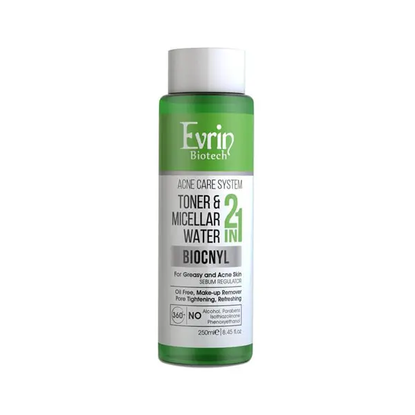 محلول پاک‌کننده آرایش پوست چرب و دارای آکنه اورین 250 میلی‌لیتر Evrin - 5