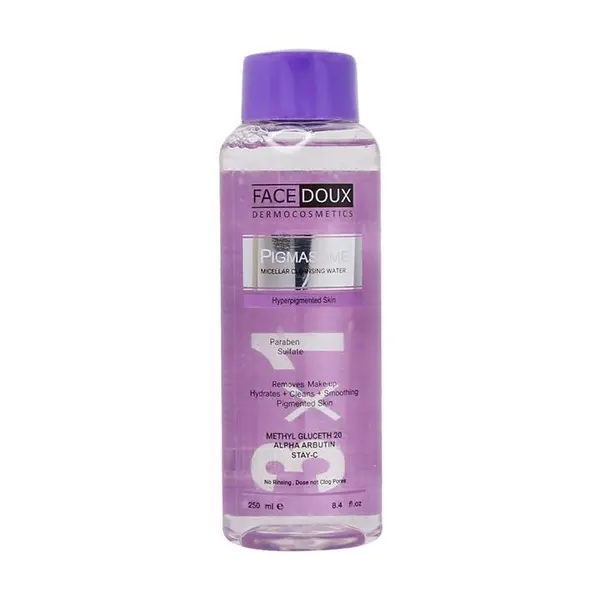 محلول پاک کننده آرایش پیگمازوم فیس دوکس مناسب پوست دارای لک 250 میل  Facedoux Pigmasome Micellar Cleansing Water - 6