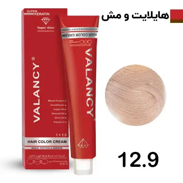 رنگ مو والانسی سری هایلایت شماره 12.9 حجم 100 میلی لیتر رنگ سوپر پلاتینه صدفی - 4