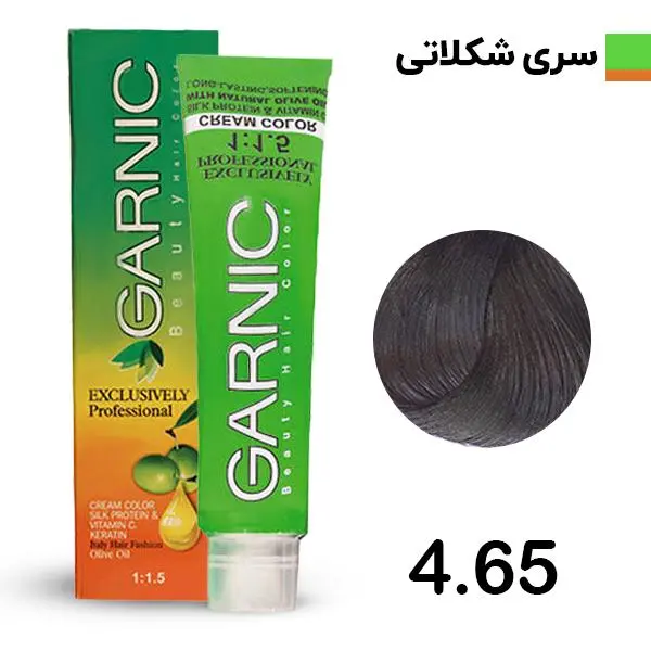 کیت رنگ موی  گارنیک سری شکلاتی مدل قهوه ای شکلاتی تیره شماره 4.65 - 4