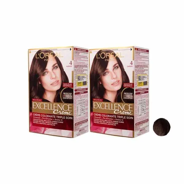 کیت رنگ مو قهوه ای تیره شماره 4 لورال Loreal - 3