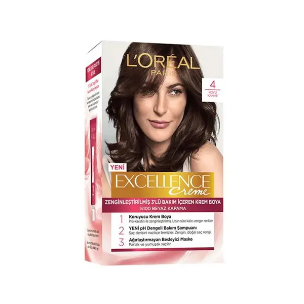 کیت رنگ مو قهوه ای تیره شماره 4 لورال Loreal - 5