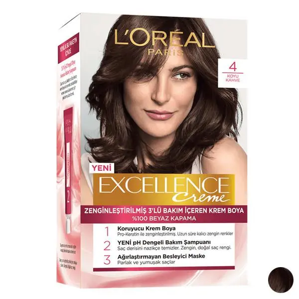 کیت رنگ مو قهوه ای تیره شماره 4 لورال Loreal - 2