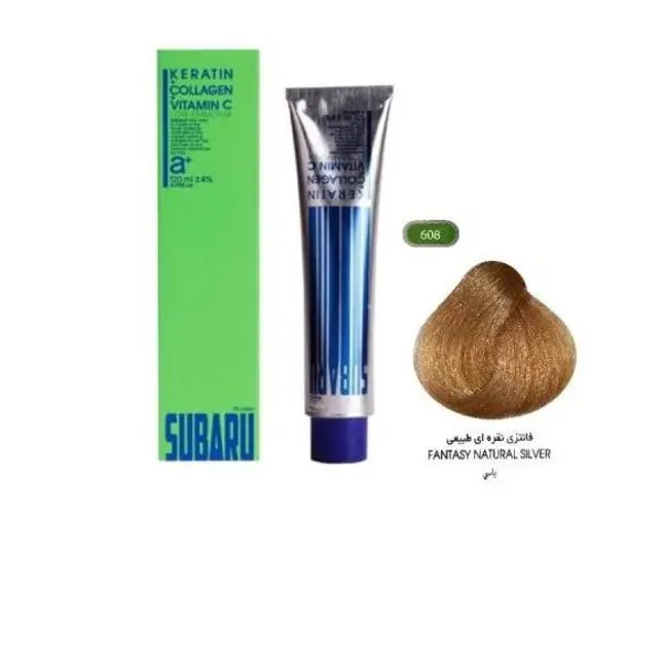 رنگ مو سوبارو شماره 608 حجم 120 میلی لیتر رنگ فانتزی نقره ای طبیعی - 3
