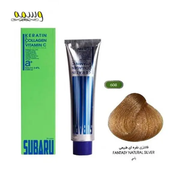 رنگ مو سوبارو شماره 608 حجم 120 میلی لیتر رنگ فانتزی نقره ای طبیعی - 4