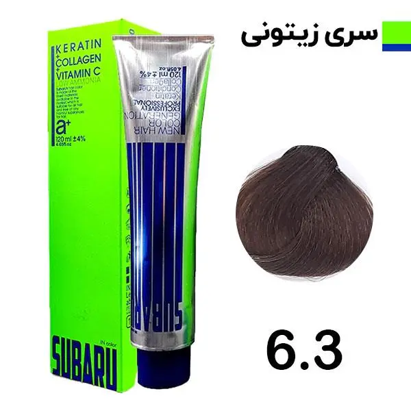 رنگ مو سوبارو شماره 6.3 رنگ بلوند زیتونی تیره حجم 120میلی لیتر - 5