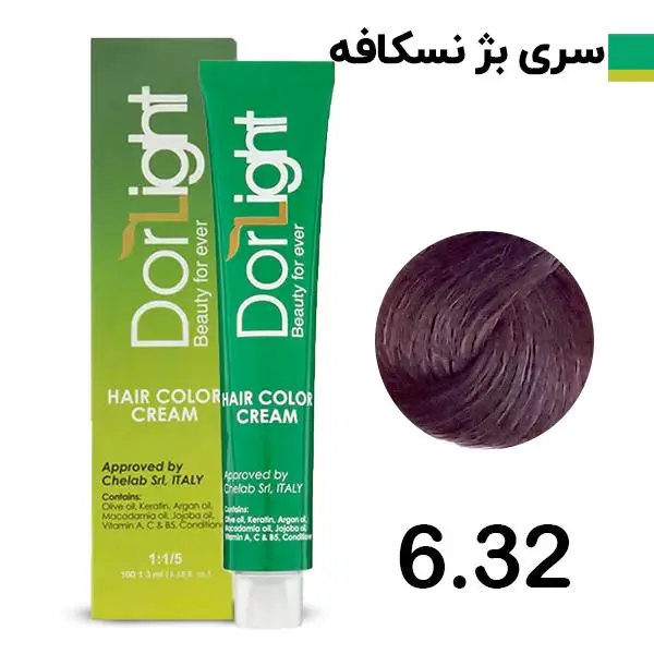 رنگ مو دورلایت شماره 6.32 حجم 100 میلی لیتر رنگ بلوند بژ نسکافه ای تیره - 4