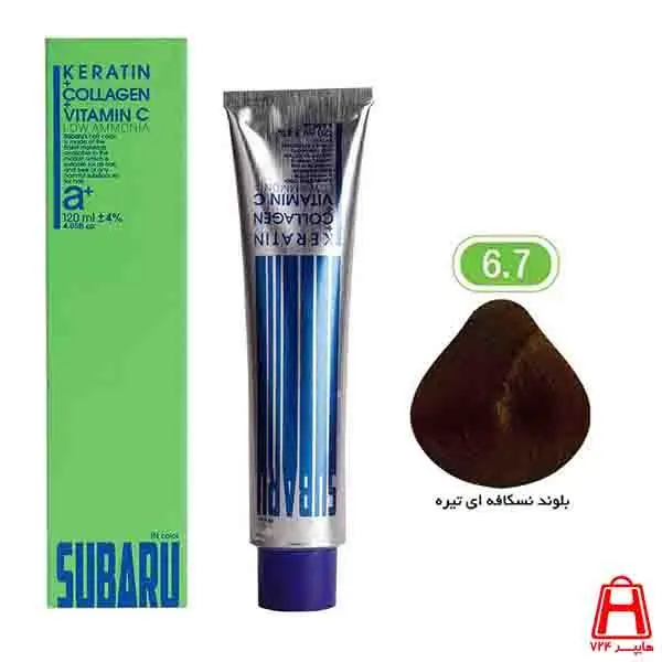 رنگ مو بلوند نسکافه ای تیره سوبارو شماره 6.7 - 3
