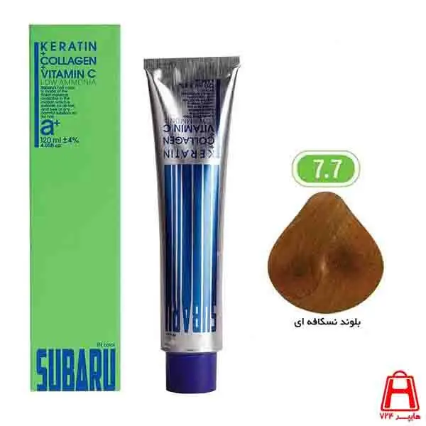رنگ مو سوبارو شماره 7.7 حجم 120 میلی لیتر رنگ بلوند نسکافه ای - 3