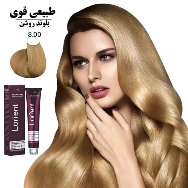 رنگ مو لورینت شماره 8.00 حجم 100 میلی لیتر رنگ بلوند روشن قوی - 5