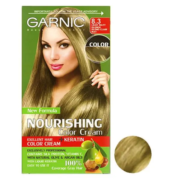 کیت رنگ مو گارنیک شماره 8.3 حجم 80 میلی لیتر رنگ بلوند زیتونی روشن - 2