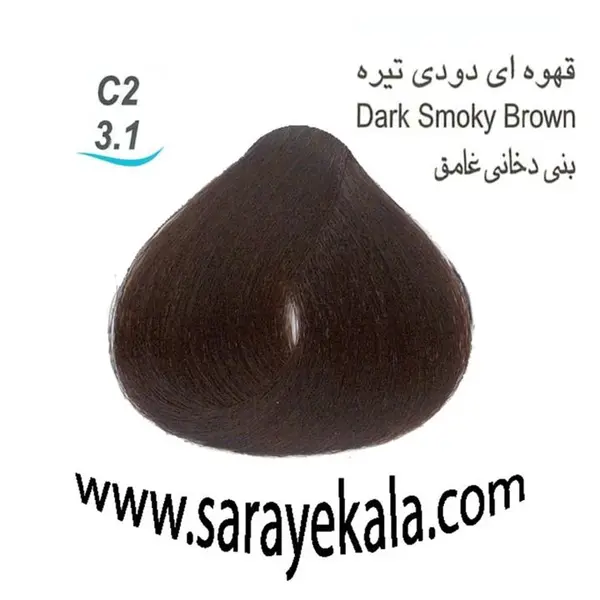 رنگ مو لورینت  شماره C2 حجم 100 میلی لیتر رنگ قهوه ای دودی تیره - 3