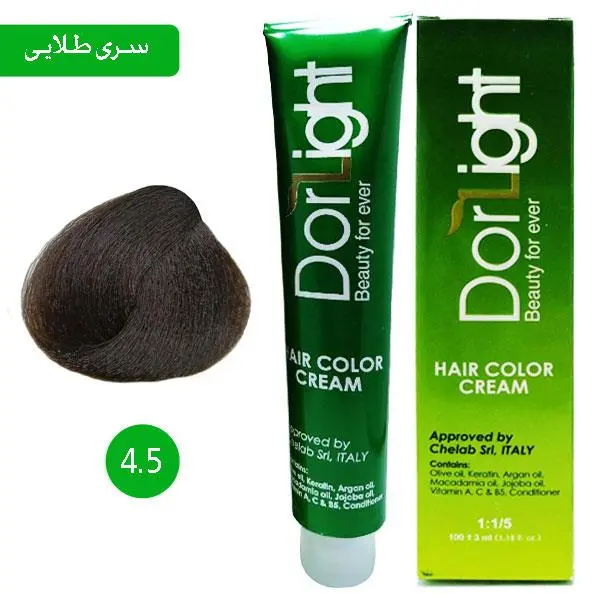 رنگ موی درلایت سری طلایی شماره Dorlight hair color 4.5 - 5