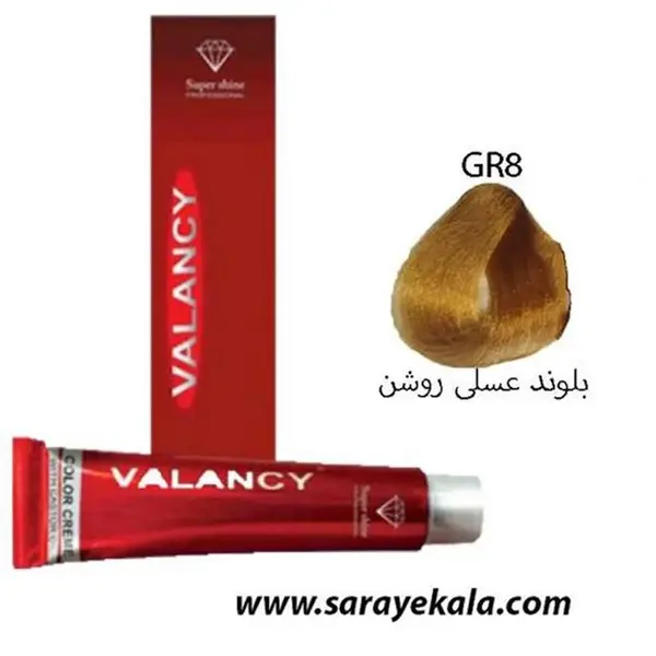 رنگ مو والانسی سری عسلی مدل بلوند عسلی روشن شماره GR8 - 3