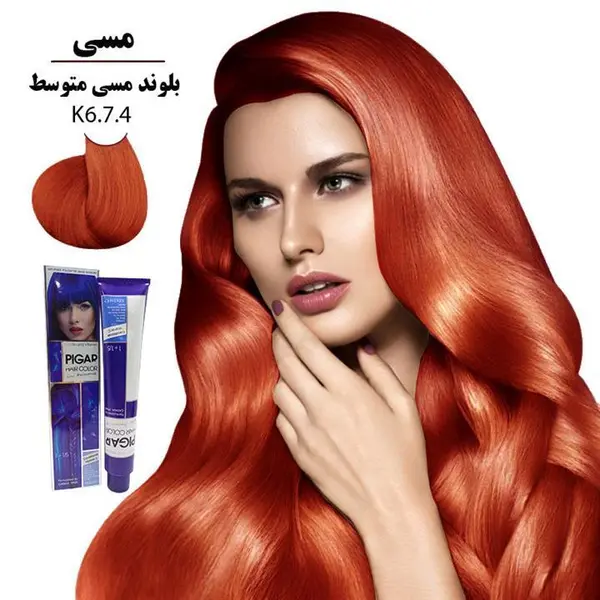 رنگ مو پیگار شماره K6 حجم 100 میلی لیتر رنگ بلوند مسی متوسط - 6