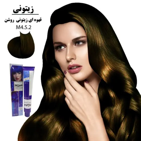 رنگ مو پیگار شماره M4 حجم 100 میلی لیتر رنگ قهوه ای زیتونی روشن - 3