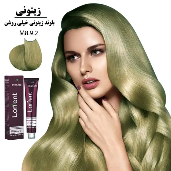رنگ مو لورینت شماره M8 حجم 100 میلی لیتر رنگ بلوند زیتونی خیلی روشن - 4
