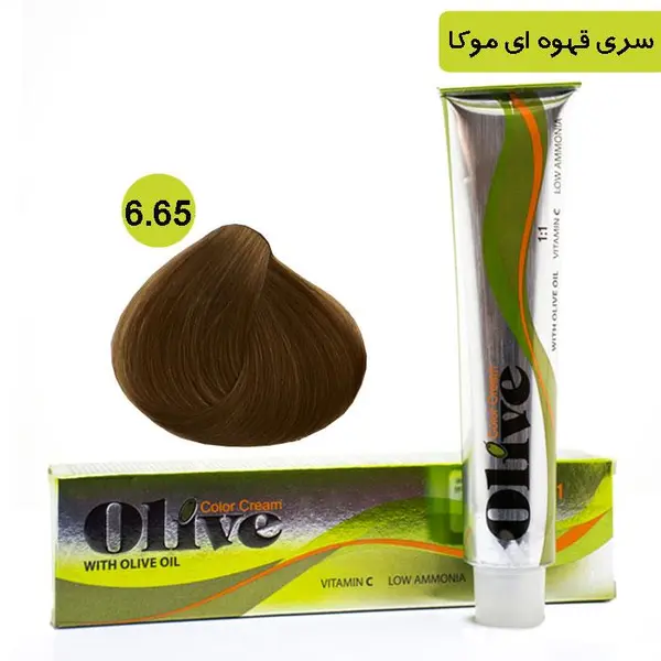 رنگ موی الیو سری قهوه ای موکا شماره Olive 6.65 - 5