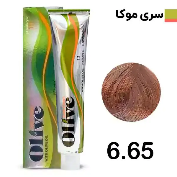 رنگ موی الیو سری قهوه ای موکا شماره Olive 6.65 - 3