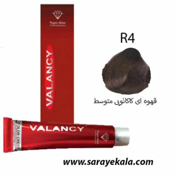 رنگ مو والانسی سری کاکائویی مدل قهوه ای کاکائویی متوسط شماره R4 - 3