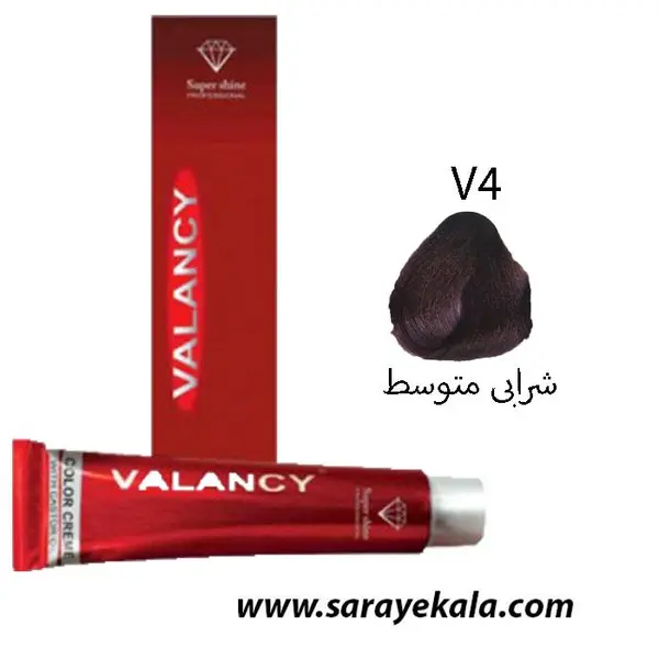 رنگ مو والانسی سری شرابی مدل شرابی متوسط شماره V4 - 5