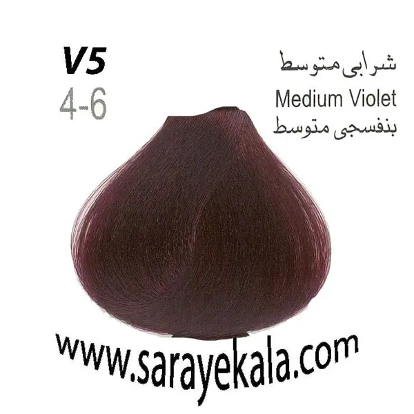 رنگ مو آرکیا شرابی متوسط V5 به شماره4.6در حجم 100 میل - 2