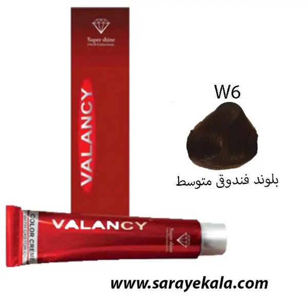 رنگ مو والانسی سری فندقی مدل بلوند فندقی متوسط شماره W6 - 6