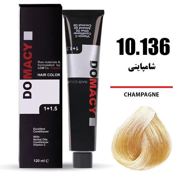 رنگ مو دوماسی سری لوکس شماره 10.136 حجم 120 میلی لیتر رنگ نسکافه‌ای - 6