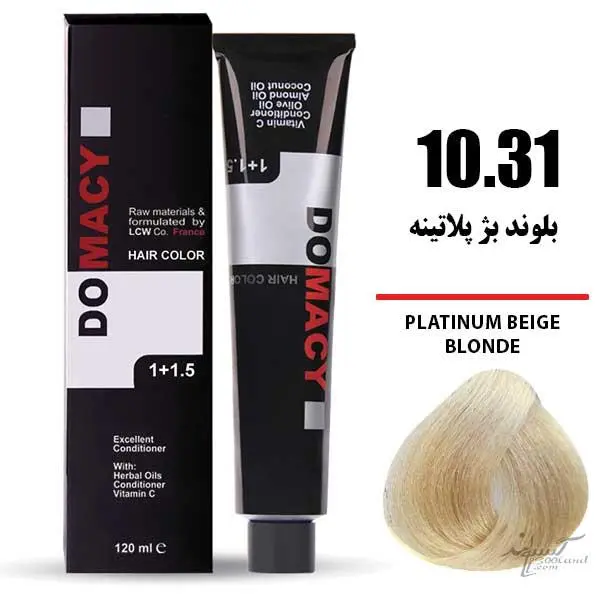 رنگ مو دوماسی سری بژ شماره 10.31 حجم 120 میلی لیتر رنگ بلوند بژ پلاتینه - 6