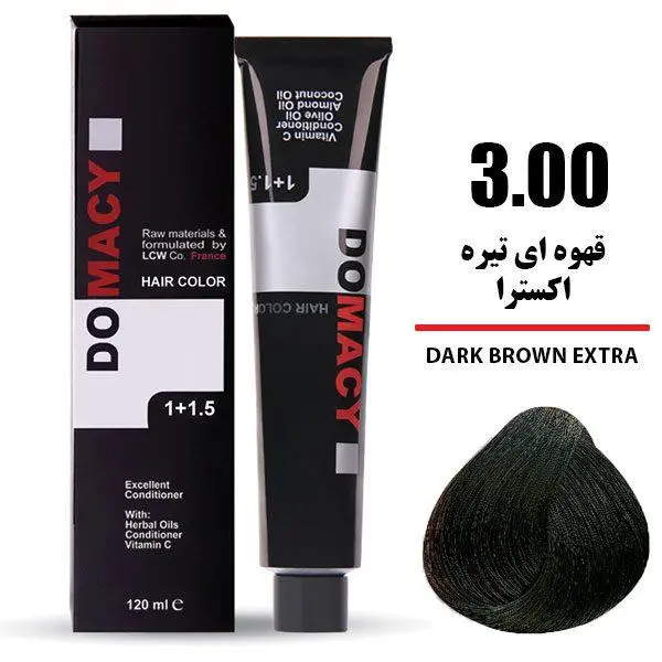 رنگ مو قهوه ای تیره اکسترا دوماسی شماره 3.00 با حجم 120 میلی لیتر - 6
