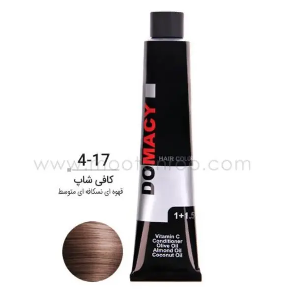 رنگ مو دوماسی سری کافی شاپ متوسط شماره 4.17 حجم 120 میلی لیتر رنگ قهوه ای نسکافه ای متوسط - 4