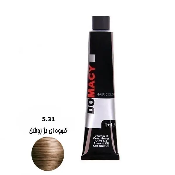 رنگ مو دوماسی سری بژ شماره 5.31 حجم 120 میلی لیتر رنگ قهوه ای بژ روشن - 5