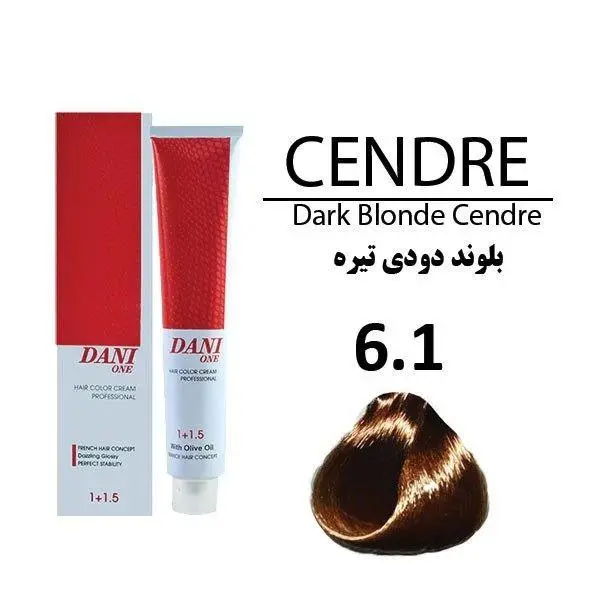 رنگ مو دنی وان شماره 6.1 حجم 100 میلی لیتر رنگ بلوند دودی تیره - 3