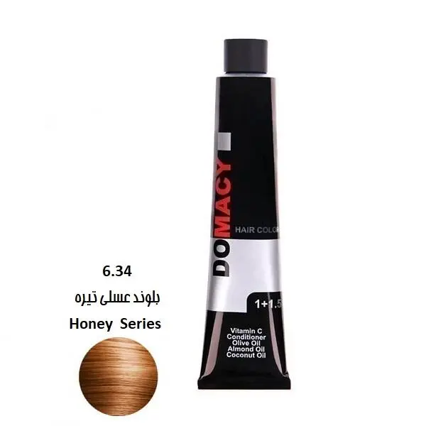 رنگ مو دوماسی سری عسلی شماره 6.34 حجم 120 میلی لیتر رنگ بلوند عسلی تیره - 6