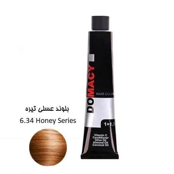 رنگ مو دوماسی سری عسلی شماره 6.34 حجم 120 میلی لیتر رنگ بلوند عسلی تیره - 5